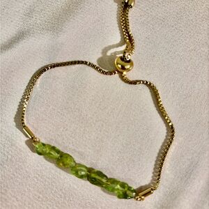 Elegant Gold and Green Bracelet
